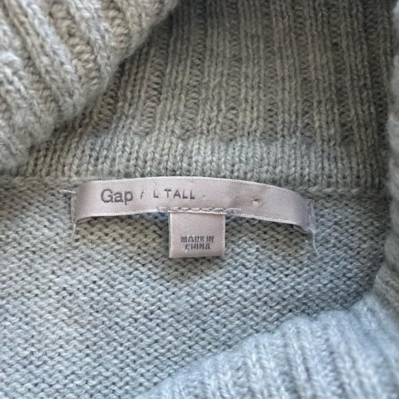Gap Turtleneck Sweater TALL Large Wool Blend Classic Minimalist Soft Cozy - Picture 4 of 7